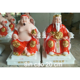 Cặp thần tài ông địa đá 8in cao 20 cm mẫu đẹp