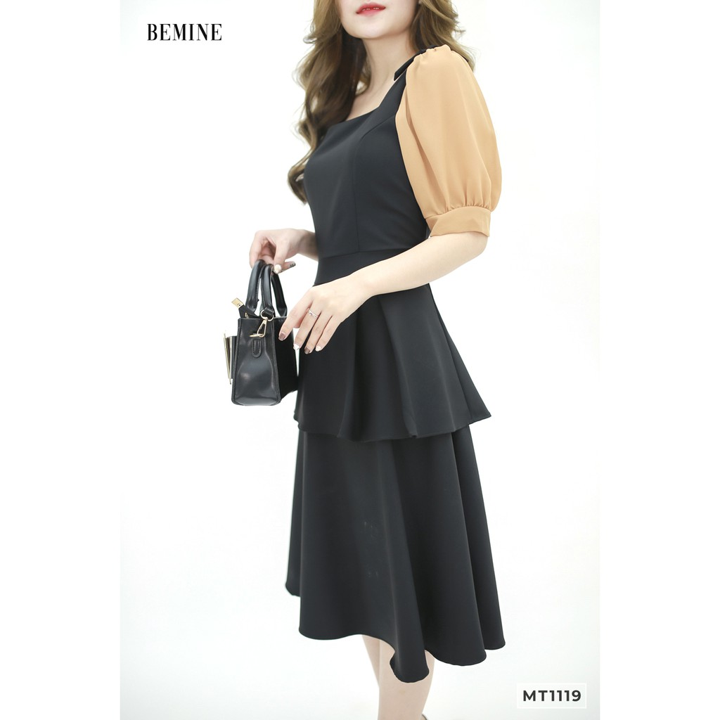 Đầm tùng 2 tầng phối tay voan BEMINE MT1119DEN | BigBuy360 - bigbuy360.vn