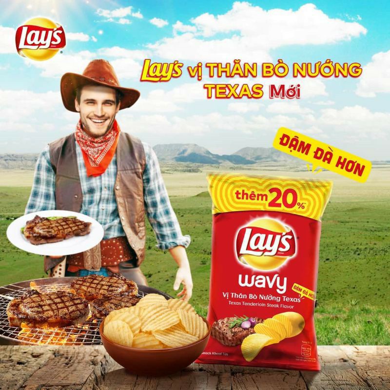 Bánh khoai tây lays 63g đã to còn nhiều