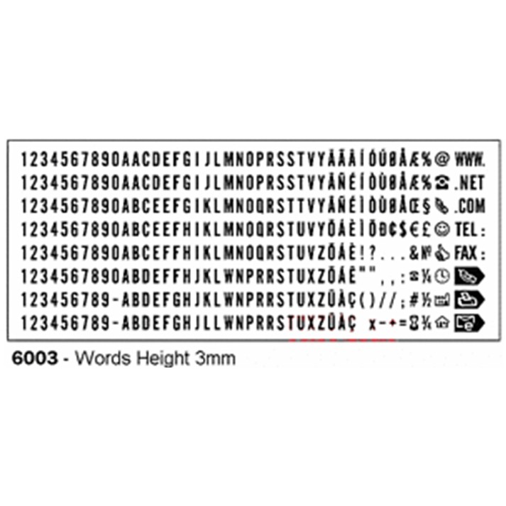 Dấu ghép chữ kích thước 14x38mm (4911 TYPO)