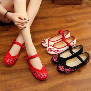 Giày Vải Thêu hoa đào cổ trang 3cm ( nhiều mẫu )