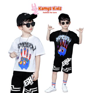 Set quần áo trẻ em KAMYS KIDS phong cách hiphop cho bé trai từ 13-45kg
