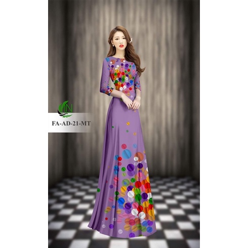 Vải may áo dài in 3D xinh.Có clip vải thật