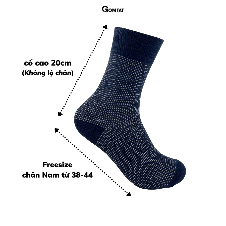Tất Nam Đi Giày Tây Cao Cấp, Vớ Cổ Cao Nam Cotton Dày Dặn Êm Chân Thoáng Khí - TATGIAYTAY01-1DOI