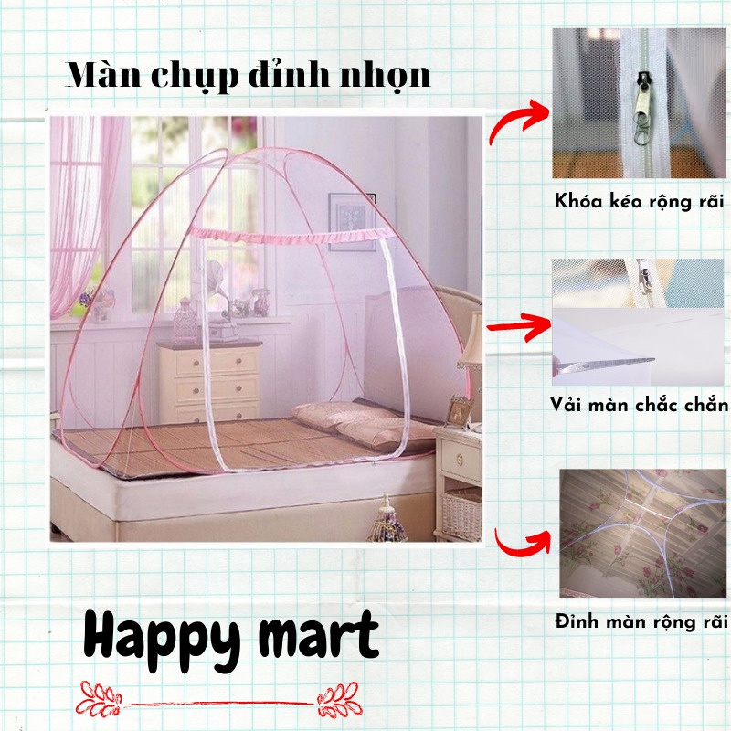 Màn chụp tự bung đỉnh nhọn cao cấp-mà chụp đỉnh chóp siêu bền, gấp gọn chống muỗi dành cho người lớn chất lượng cao