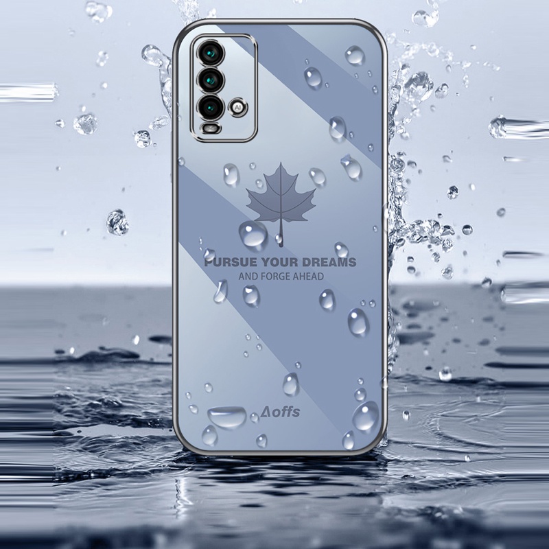 Ốp Điện Thoại Viền Vuông Mềm Họa Tiết Lá Phong Hoạt Hình 6D Cho Xiaomi Redmi 10 10C 10A 9 9T 9A 9C