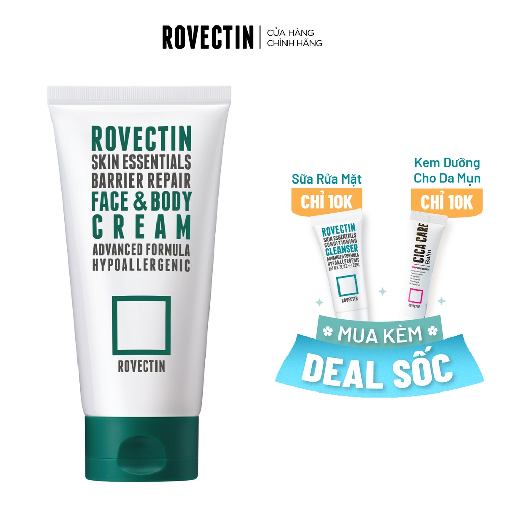 Kem dưỡng phục hồi cho mặt và cơ thể ROVECTIN Skin Essentials Barrier Repair Face&amp;Body Cream 175ml