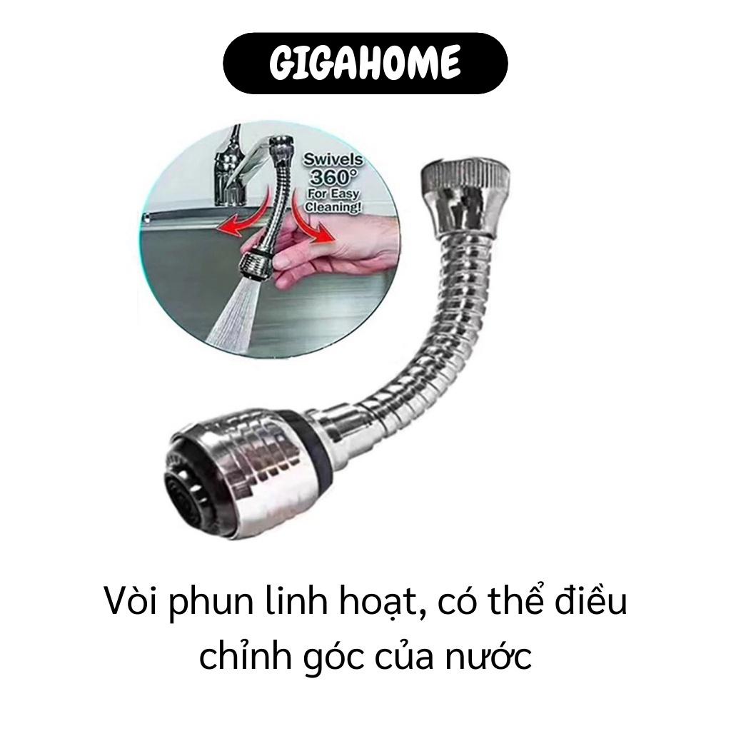 Đầu Nối Vòi Nước GIGAHOME Tăng Áp, Xoay 360 Độ, Chất Liệu Inox 3374