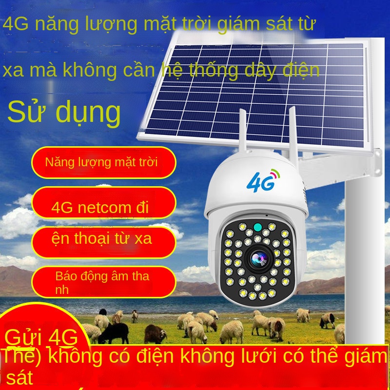 ▧Camera giám sát năng lượng mặt trời 4G, không cần điện, không mạng, màn hình từ xa cho điện thoại di động siêu nét 360