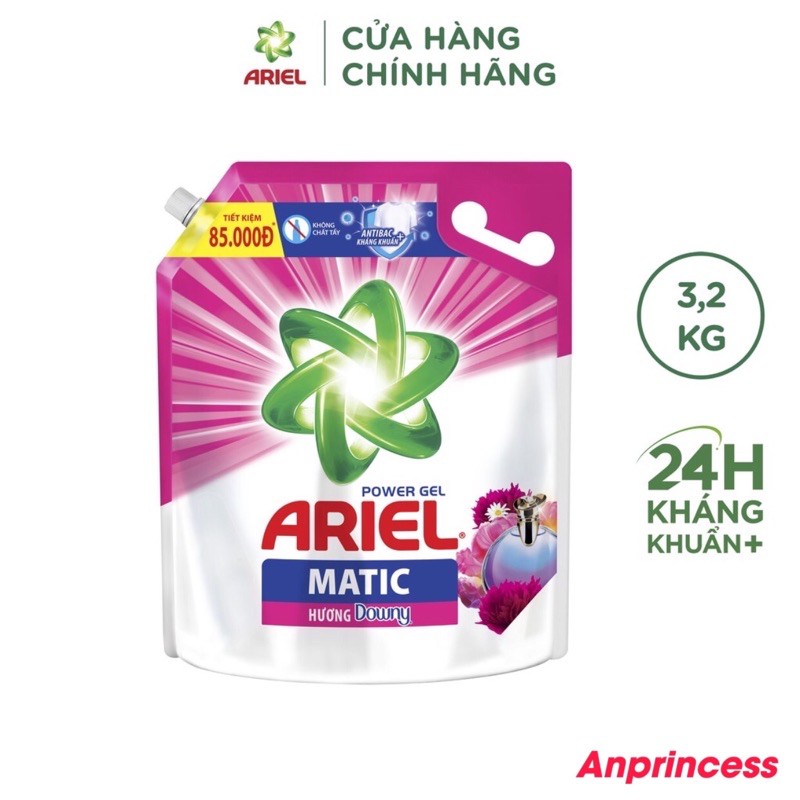 Nước Giặt Ariel Hương Downy Đậm Đặc Sạch Nhanh Túi 3.2kg