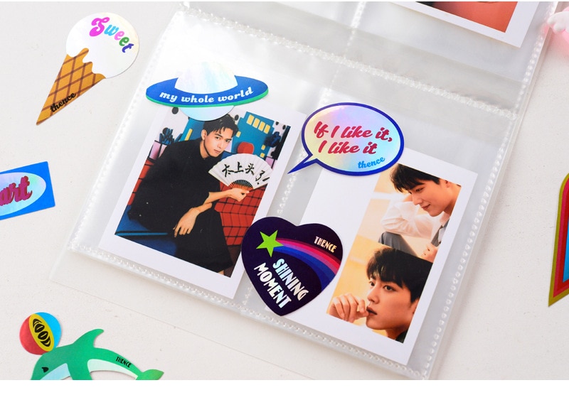 INS Sticker Retro Phong Cách Mỹ Điện Thoại Laser đầy Màu Sắc Tự Làm Album ảnh Sổ Lưu Niệm