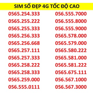 Sim Số Đẹp 4G Tam Hoa Giá Rẻ – Sóng Mạnh Tốc Độ Cao – Gọi Ngoại Mạng Miễn Phí – 240gb/Tháng