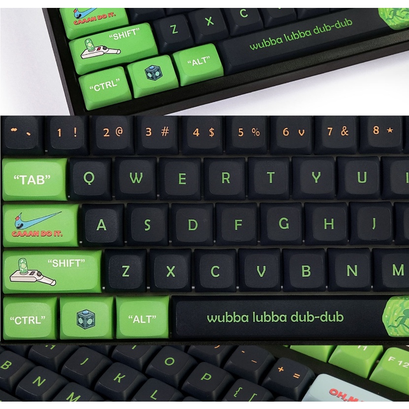 Rick và Morty Keycaps XDA Profile Anime dễ thương PBT Dye Sub Bàn phím cơ học Keycap