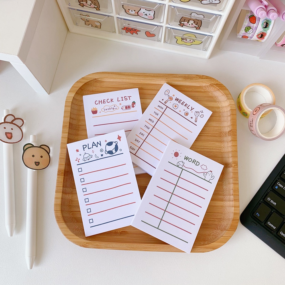 Set 50 tờ giấy note ghi chú công việc, lên kế hoạch, check list, học từ vựng mỗi ngày siêu cute