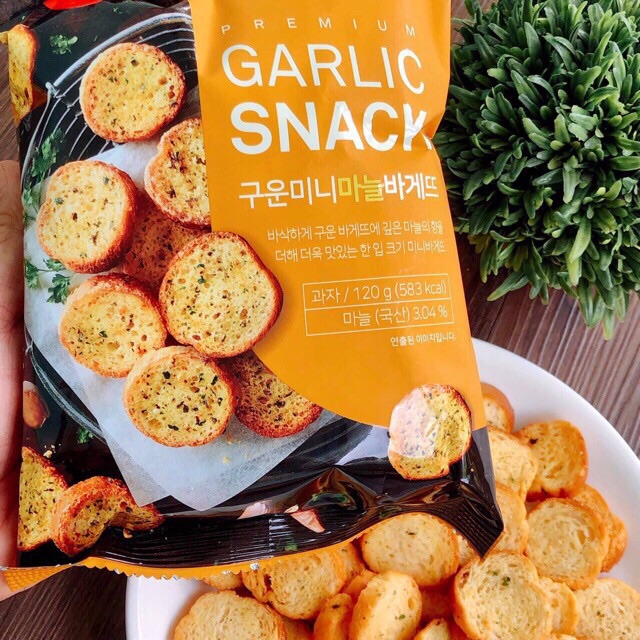 Bánh Mì Sấy Bơ Tỏi Hàn Quốc garlic Snack - BỊC 120gr - ĂN VẶT SIÊU NGON
