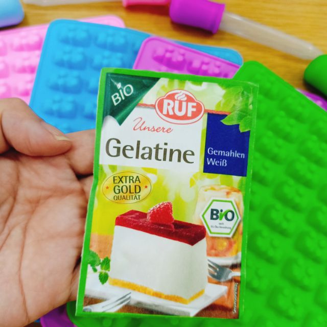 Set gelatine và khuôn gấu( tặng 100g đường mía hữu cơ)