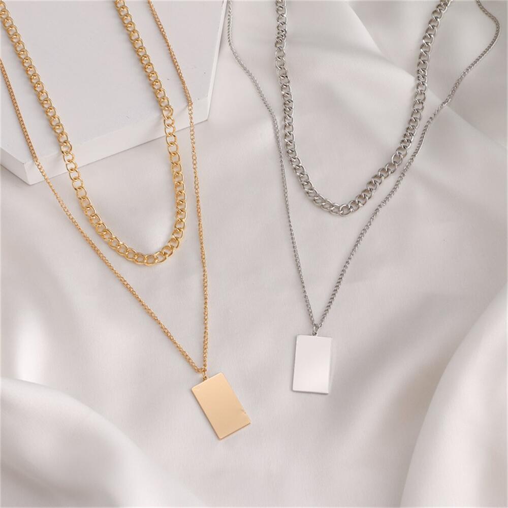 Vòng Cổ Choker Hai Lớp Bằng Hợp Kim Phong Cách Punk Cổ Điển Kiểu Dáng Mới Dành Cho Nữ