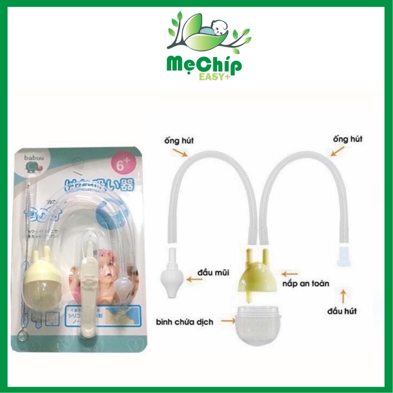 Dụng cụ rửa mũi, hút mũi BABUU Nhật cho bé, dụng cụ vệ sinh mũi cho bé