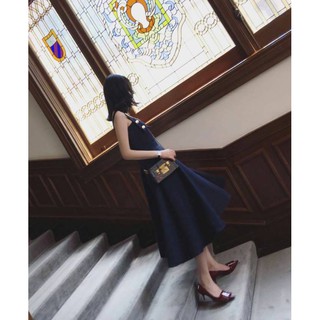 Đầm cổ U nút dây - Neri Dresss