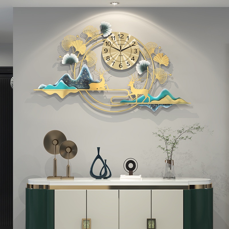 Đồng hồ treo tường phòng khách SENCOM, đồng hồ trang trí decor size lớn cao cấp - 2939