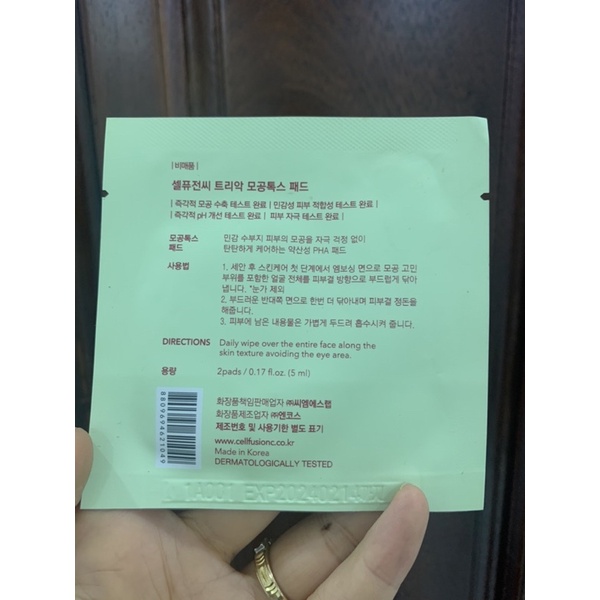 Sample Dùng Thử Cell Fusion C Pore Tox Pad