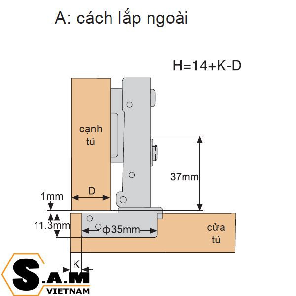 Bộ 20 BẢN LỀ BẬT THẲNG CÓ GIẢM CHẤN IVAN 01418.001 NP