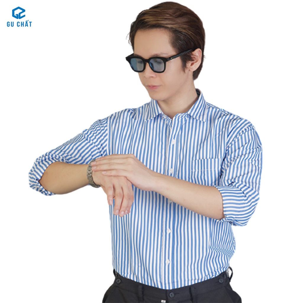Áo Sơ Mi Nam Kẻ Sọc Dài Tay GU CHẤT, Vải Cotton Mền Mịn, Bền Đẹp, Thời Trang Cao Cấp GUSM19