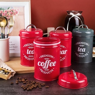 Bộ hộp sắt đựng đường, cafe