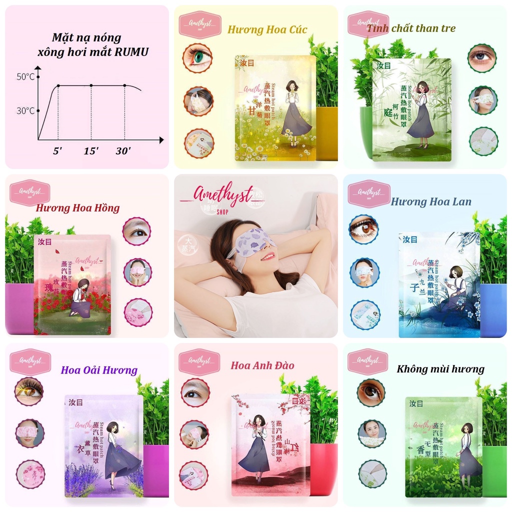 LẺ 1 Miếng Mặt Nạ Mắt RUUMUU Chườm Nóng Heating Eyes Mask - Chống Mỏi Mắt, Thư Giãn Tối Đa