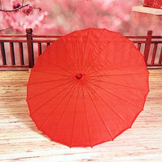 Dù cán gỗ Nhật Bản đỏ trơn ô dù chụp hình che nắng dù trang chí Asam
