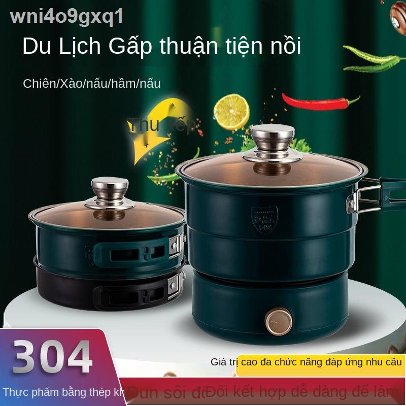 nồi gấp du lịch chia đôi đa năng gia đình Lẩu điện nhỏ đun phở mini ký túc xá