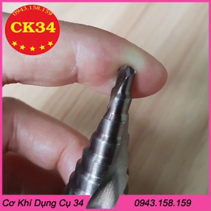 Mũi khoan bước tháp HSS COBAN M35 4-32mm khoan inox,sắt,thép trục 10mm