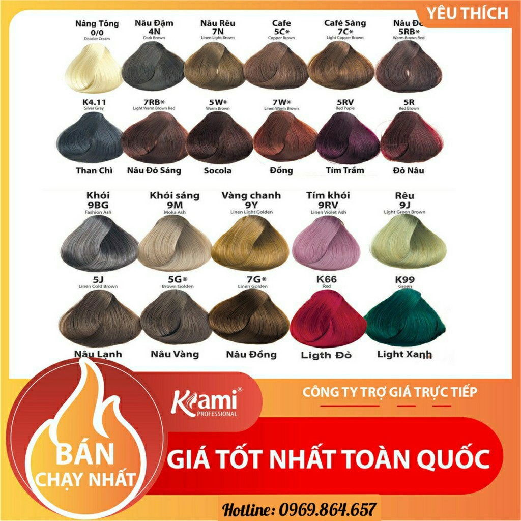Combo 7C Thuốc nhuộm tóc cafe sáng, hạt dẻ sáng, tặng kèm trợ nhuộm và phục hồi