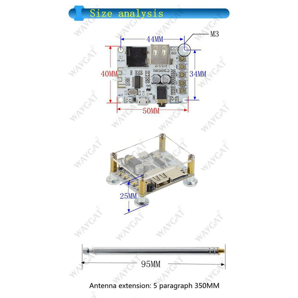 Bảng mạch nhận tín hiệu âm thanh bluetooth hỗ trợ usb thẻ TF chuyên dụng tiện lợi