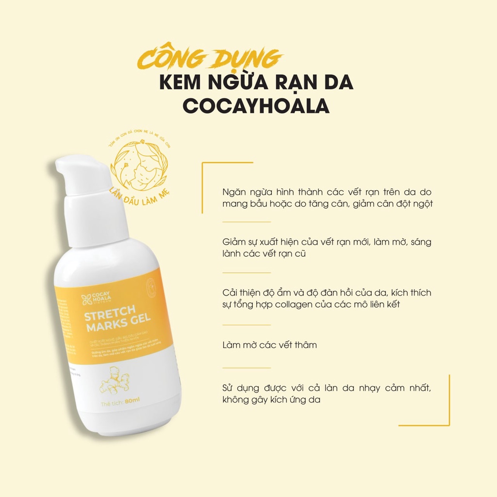 Kem Ngừa Rạn Da Gel Nghệ Cocayhoala- Ngăn Ngừa Và Làm Giảm Rạn Da Khi Mang Thai, Làm Mờ Vết Thâm 80ml