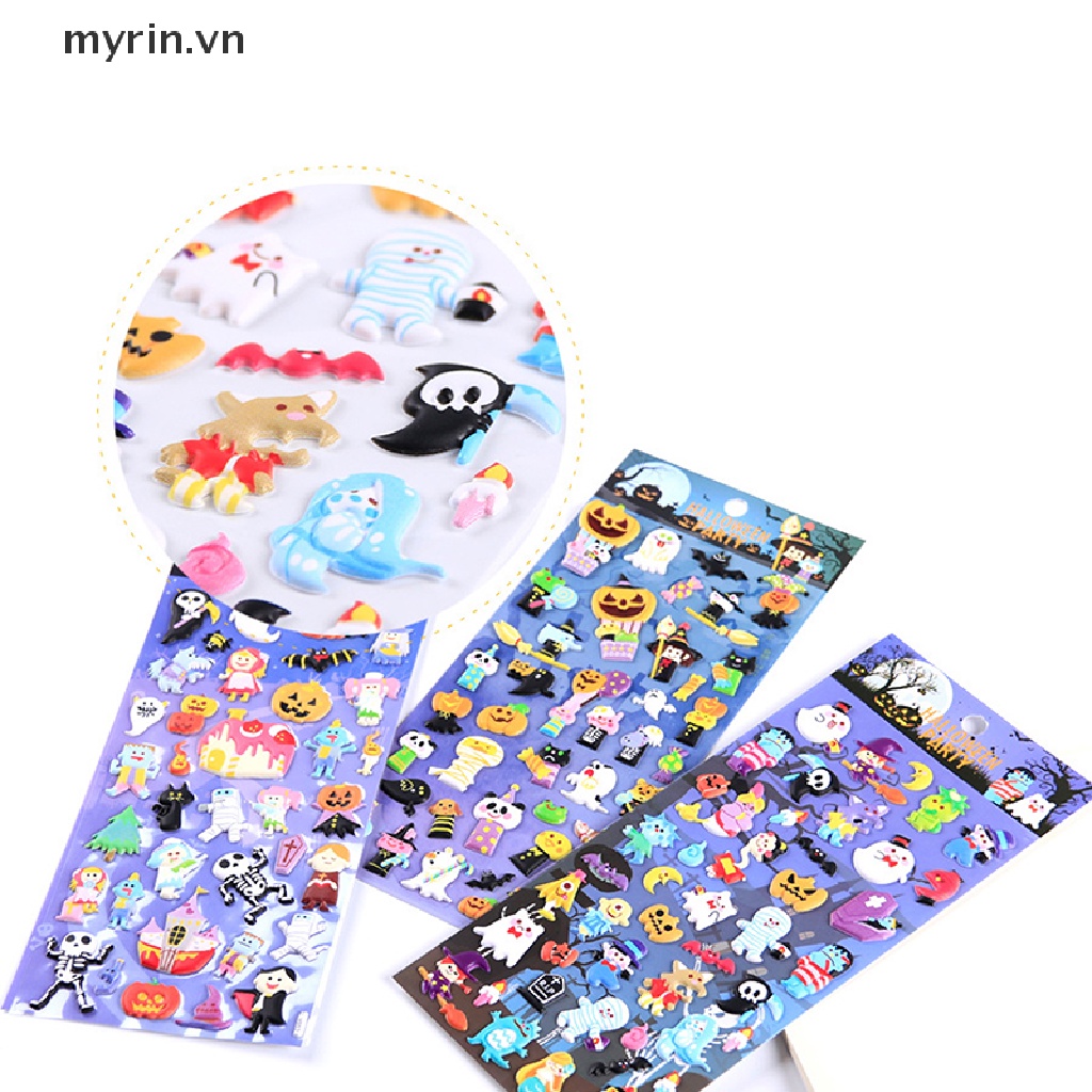 1 Miếng Dán PVC Hình Bí Ngô Halloween Dễ Thương Trang Trí Sổ Tay