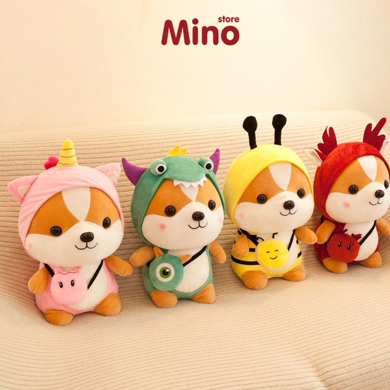 [Mã BMBAU50 giảm 50K đơn 150K] Gấu Bông Chó Shiba Cosplay Hàng Cao Cấp Mềm Mịn Size 25cm MINO STORE TH25