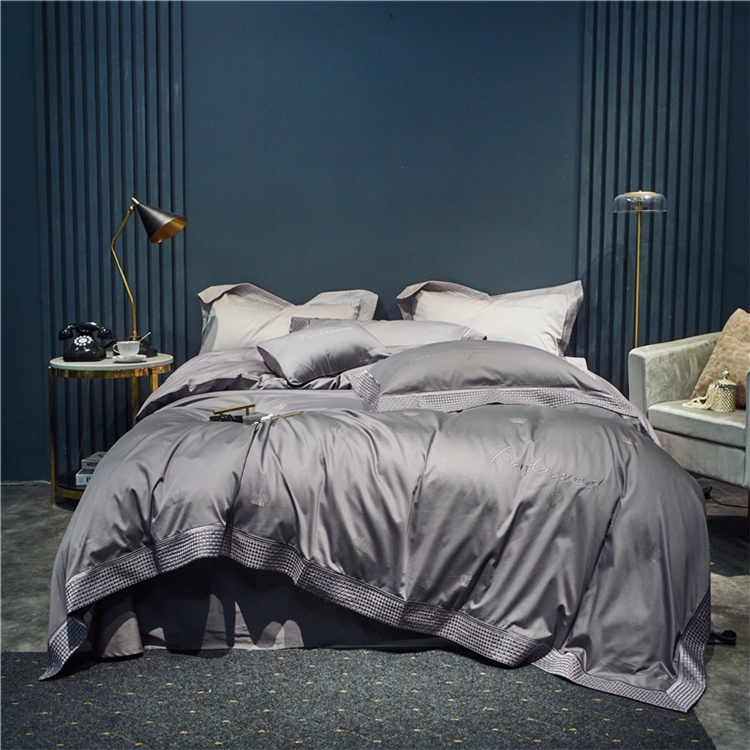 1732223 Bộ chăn ga gối cho giường 150-180*200cm 4CT cotton 60S cao cấp hàng nhập- Bộ chăn ga cưới