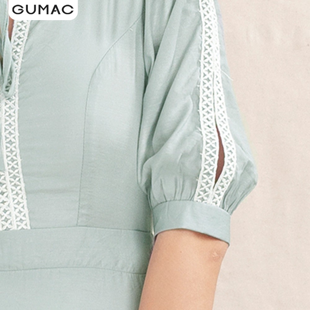 [Mã MABR07062 giảm 8% tối đa 50K đơn từ 249K] Đầm nữ tay xẻ đăng ten DA1082 GUMAC | BigBuy360 - bigbuy360.vn