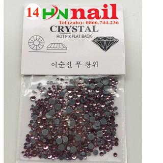 Túi 14 đá chân keo đá nail mix size siêu sáng cao cấp hồng kong trang trí móng shop hoangnamnail