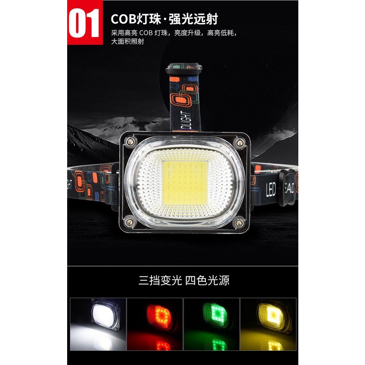 Đèn pin Đội Đầu Bóng Led COB Siêu Sáng - Đèn pha đeo tráng Hợp Kim Nhôm Cao Cấp,Đèn pin siêu sáng Chắc Chắn, Dễ Đeo Thuậ | BigBuy360 - bigbuy360.vn