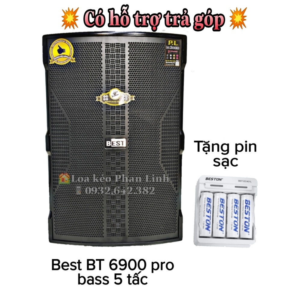 Loa kéo Best BT 6900 pro bass 5 tấc Echo Reveb