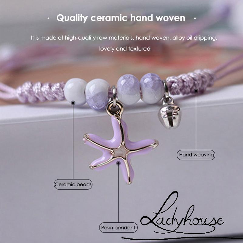 Vòng đeo tay chuỗi hạt hình sao biển/ vỏ sò dễ thương đơn giản thời trang cho nữ