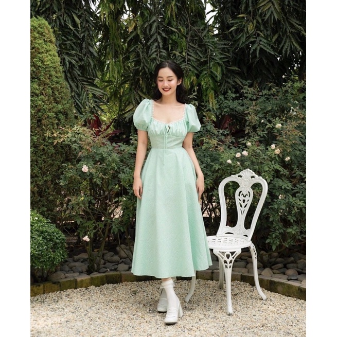 [Siêu Sale] Đầm Maxi Hoa Nhí Cột Nơ Lưng - D0594
