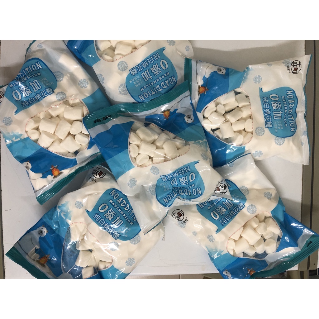 Kẹo Masmallow trắng No addition túi 500g và 200gr
