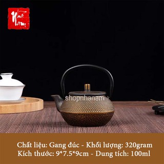 Ấm trà Tetsubin gang đúc mini phụ kiện trà đạo