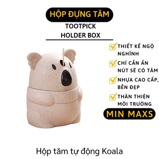 Hộp Đựng Tăm - Lọ Tăm Xỉa Răng Tự Động hình Gấu Koala, Thân Thiện Môi Trường 7167 [MINMAXS]