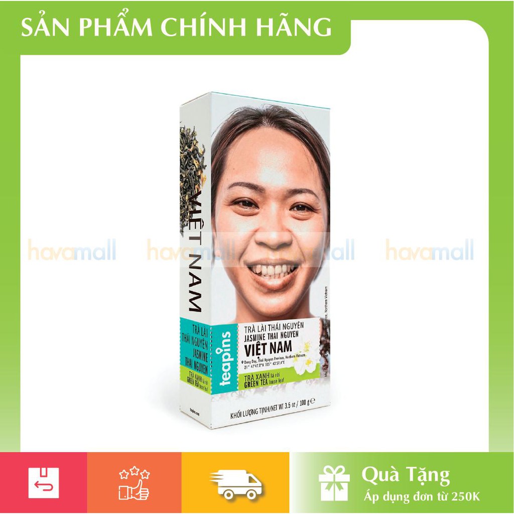 [HÀNG CHÍNH HÃNG] Trà Lài Thái Nguyên Teapins 100gr