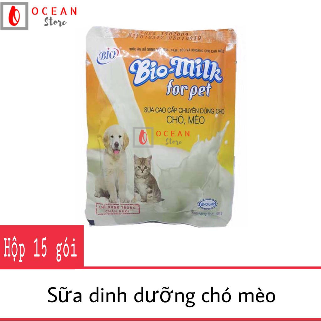 (Hộp 15 gói) Sữa Bio Milk cho chó mèo