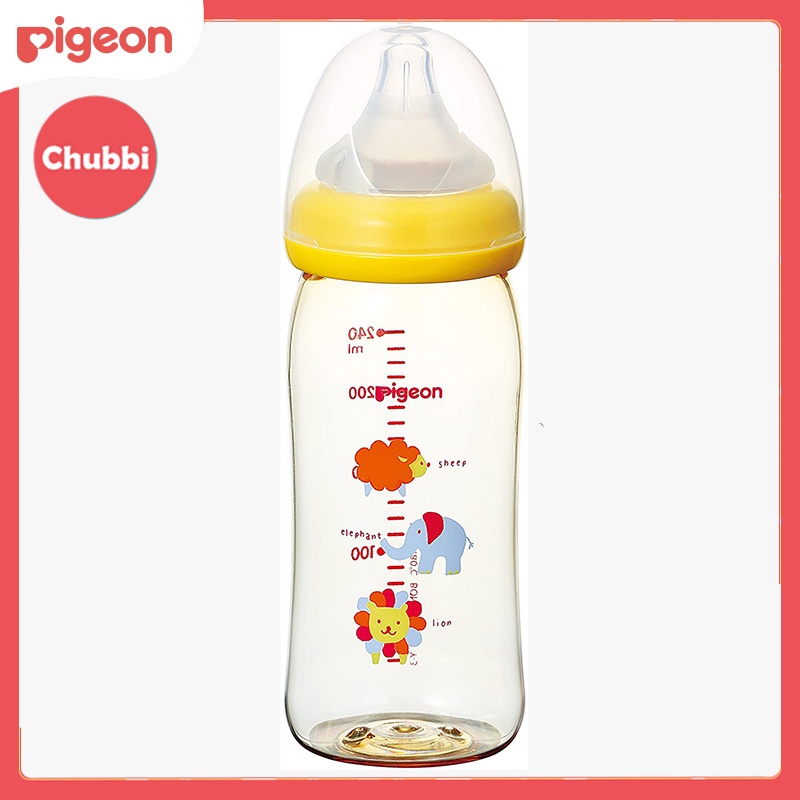 Bình Sữa Pigeon PPSU Plus Cổ Rộng Hình thú 160(S)/240(M)ml